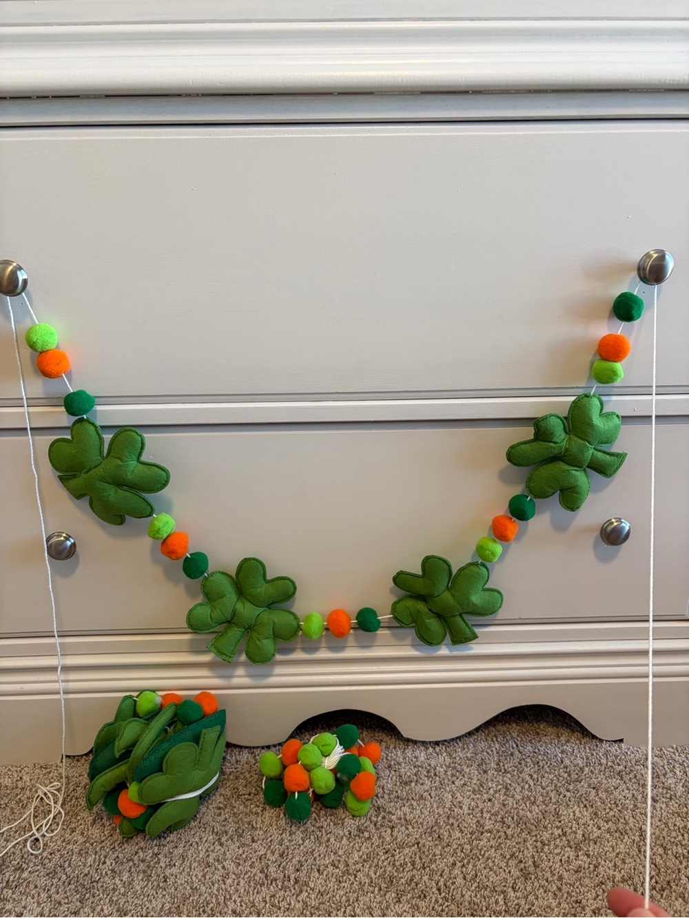 St. Patrick’s Day Pom and Shamrock Garlands